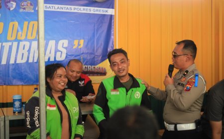 Sinergi di Balik Secangkir Kopi: Polres Gresik Rangkul Driver Ojol dalam Operasi Keselamatan Semeru