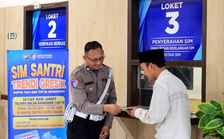 Polres Gresik Buka Layanan Khusus SIM Santri Trendi Selama Ramadhan   