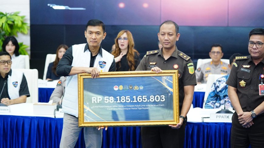 Bareskrim Polri Serahkan Hasil Sitaan Judi Online ke Negara