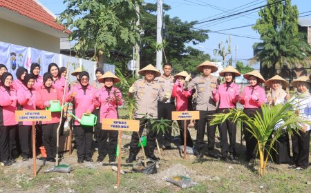Aksi Peduli Lingkungan, Polres Probolinggo Hijaukan Wilayah