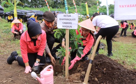 Ribuan Bibit Ditanam, Polres Madiun Rayakan Hari Bumi