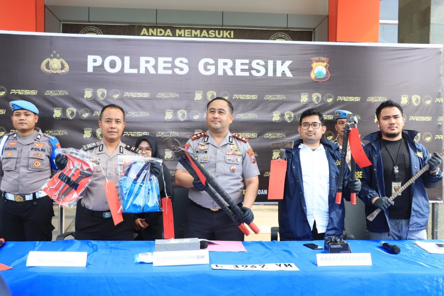 Polres Gresik Ungkap Jaringan Pencurian Kabel PLN Antar Daerah