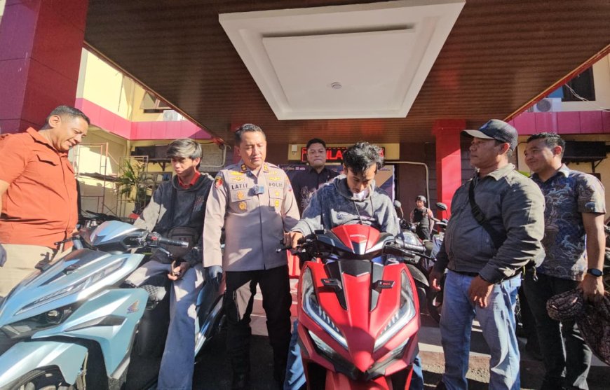 Polres Probolinggo Temukan dan Serahkan Motor yang Hilang, Korban Curanmor Tersenyum Riang   