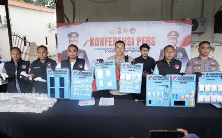 Polres Mojokerto Kota Gagalkan Peredaran Narkoba, Barang Bukti Disita