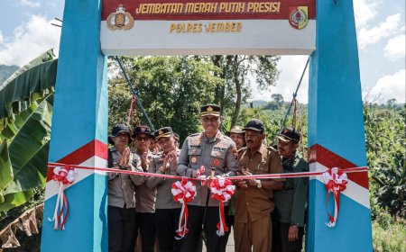 Kapolres Jember Resmikan Jembatan Merah Putih Presisi, Akses Warga di Dua Kecamatan Jadi Lebih Aman   