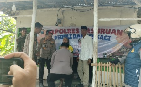 Kapolres Pasuruan Berbagi Kepedulian Lewat Penyaluran Bansos