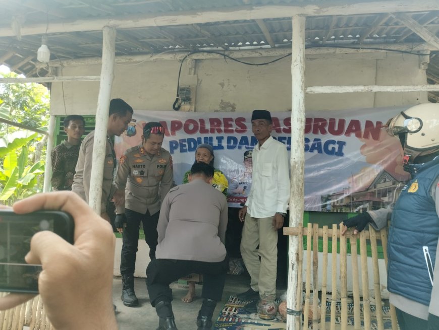 Kapolres Pasuruan Berbagi Kepedulian Lewat Penyaluran Bansos