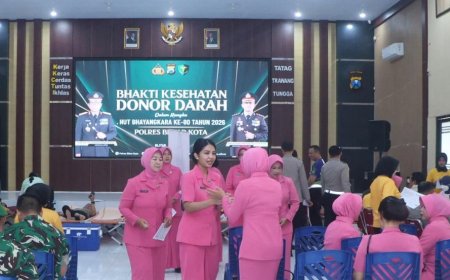 Warga Antusias Ikuti Bakti Kesehatan Polres Blitar Kota