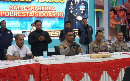 Polresta Sidoarjo Ungkap Sindikat Narkotika Lintas Negara